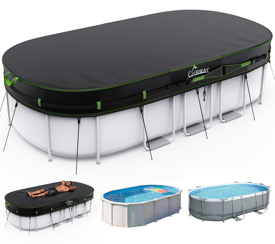 24FT Round Above Ground Pool Cover – Heavy Duty 500D Winter Pool Cover ...